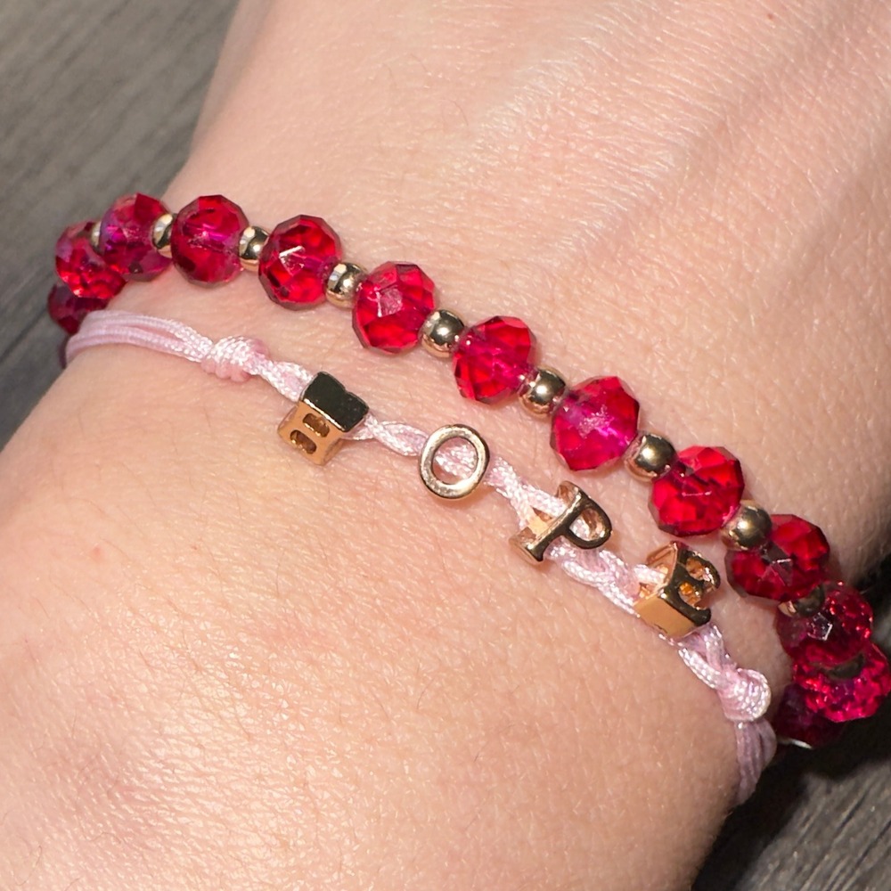 Avon Katarina Sentiment Hope Bracelet Set‎ 2015 Awareness Beaded